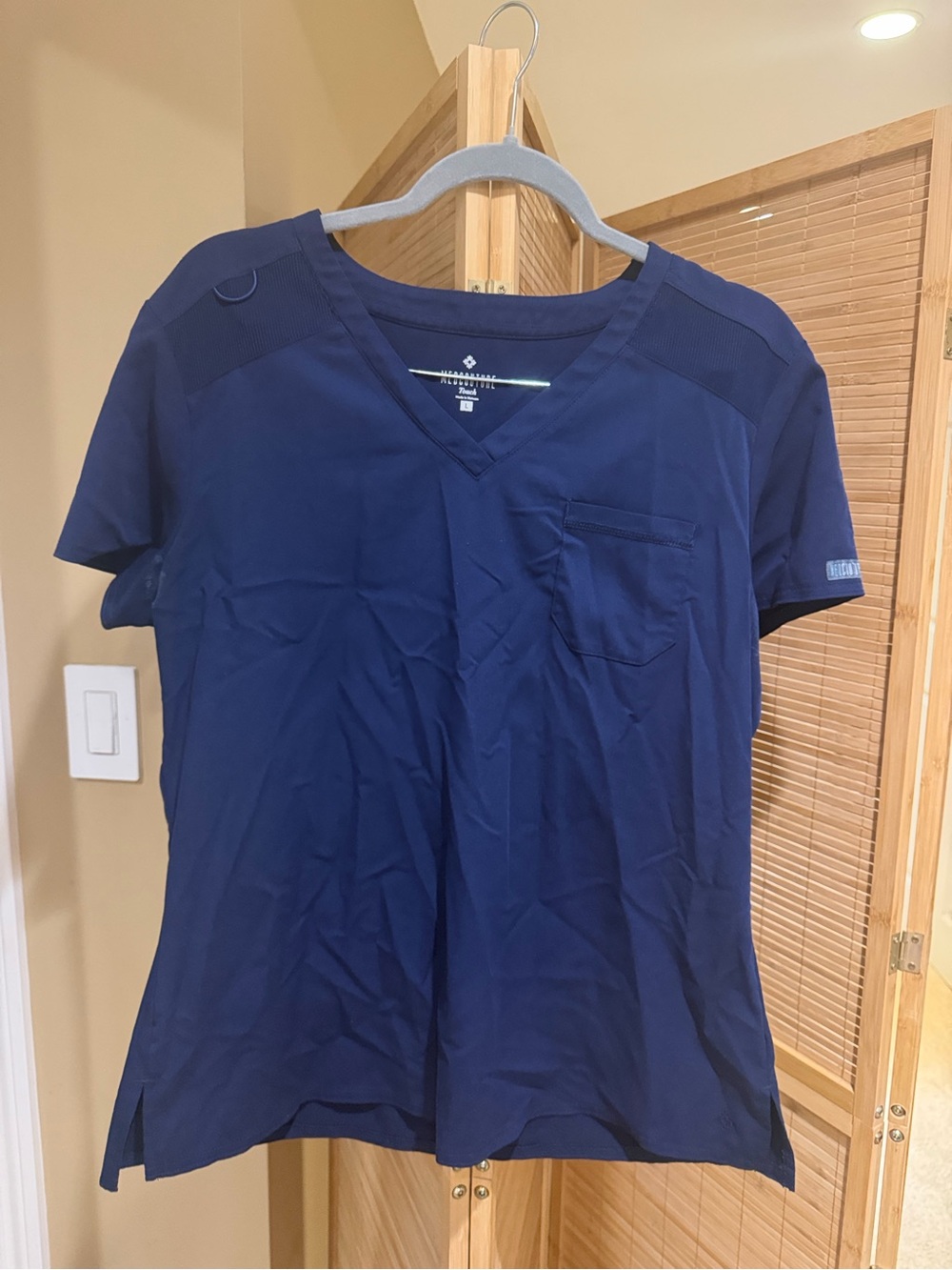 Women’s Navy V-Neck Medical Scrub Top - Unbranded
